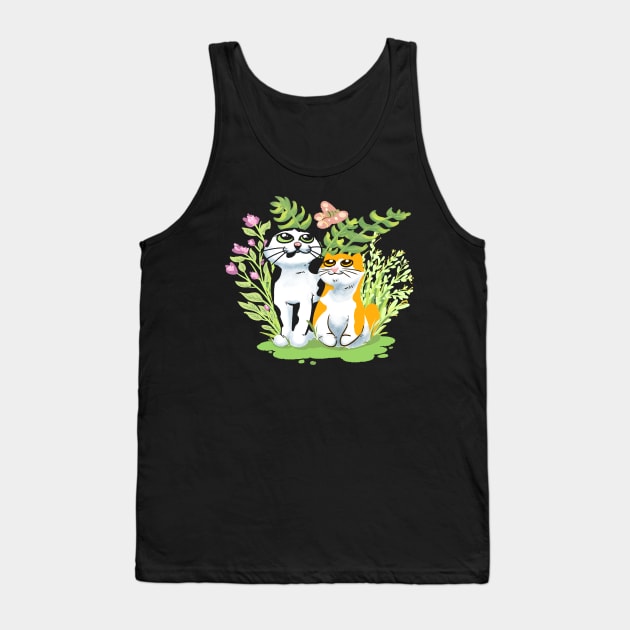 Cats Looking at butterfly Tank Top by UltraMelon